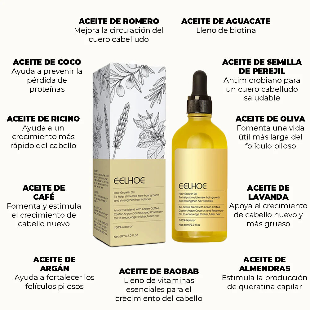 Aceite 100% Vegano de Romero Crecimiento de Cabello en 15 Dias + Envio Gratis