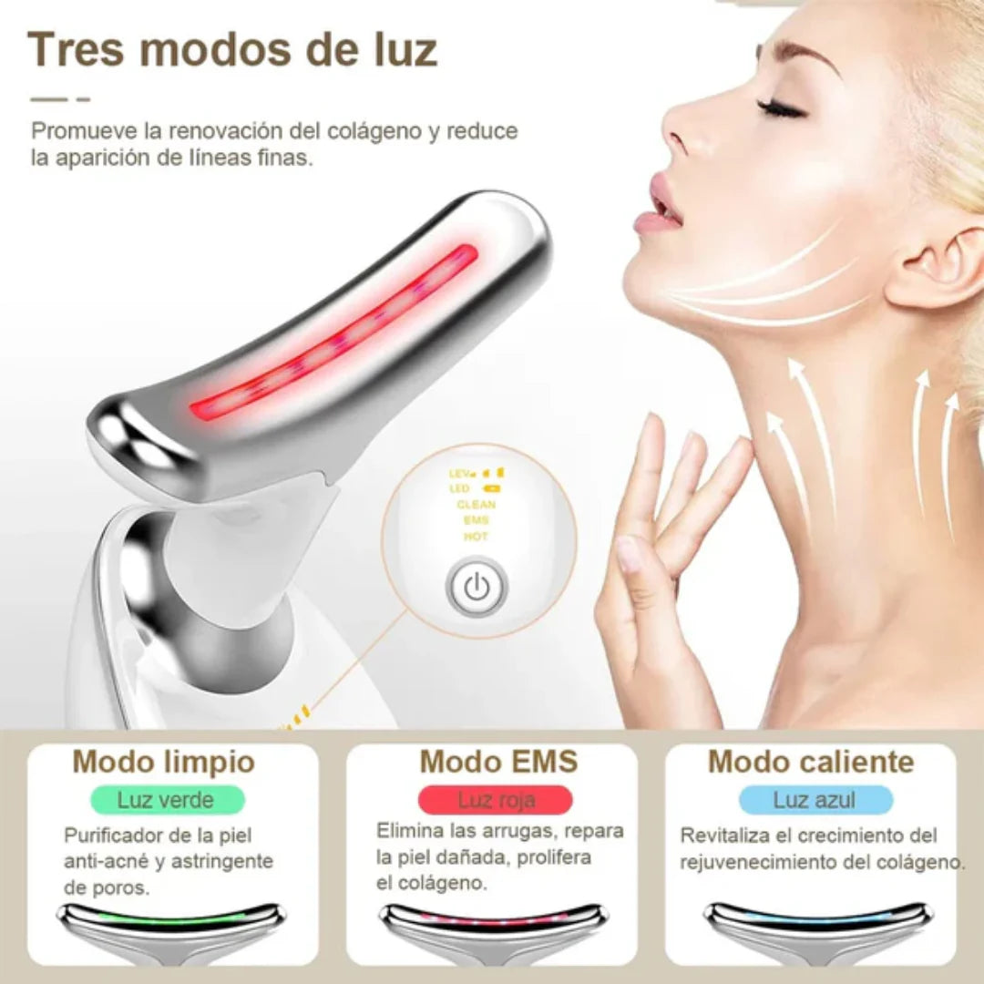 Masajeador Facial Vibratorio Con Luz Led + Envio Gratis